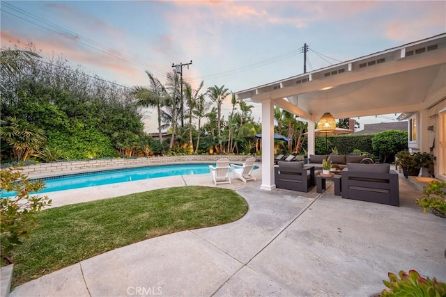 2818 Francis Ln, Costa Mesa, CA 92626 - pool featuring outdoor lounge area, a patio area, and a yard