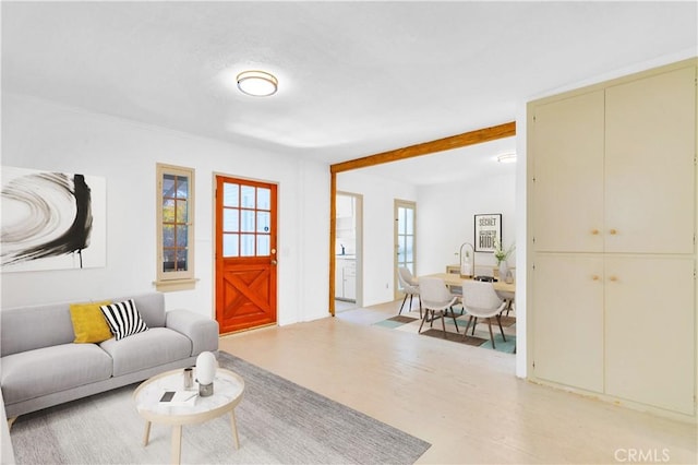 living room with light wood-style floors