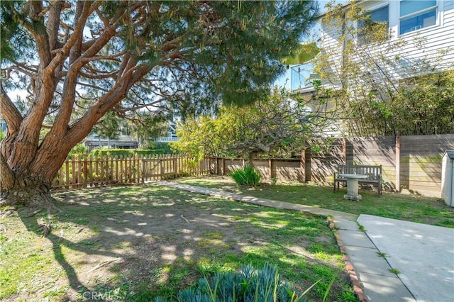 view of yard with fence