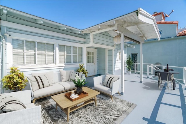 view of patio featuring outdoor lounge area
