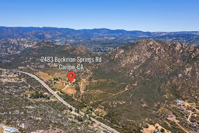 2483 Buckman Springs Rd, Campo, CA 91906 - bird's eye view featuring a mountain view