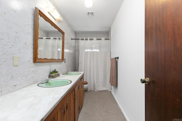 2483 Buckman Springs Rd, Campo, CA 91906 - full bath with a sink, visible vents, toilet, and double vanity