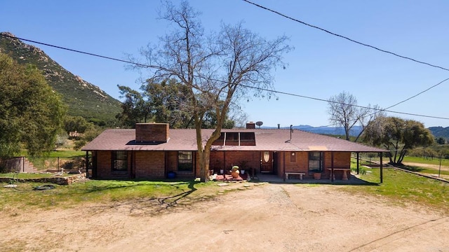 2483 Buckman Springs Rd, Campo, CA 91906 - view of front facade featuring a mountain view and a chimney