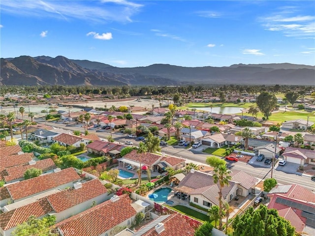 43590 Warner Trl, Palm Desert, CA 92211 - birds eye view of property with a residential view and a water and mountain view
