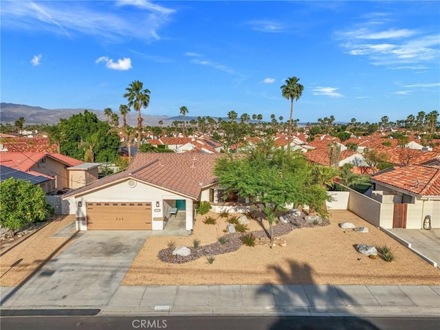 43590 Warner Trl, Palm Desert, CA 92211 - birds eye view of property with a residential view and a mountain view