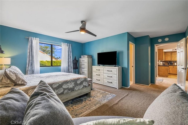43590 Warner Trl, Palm Desert, CA 92211 - carpeted bedroom with baseboards and a ceiling fan