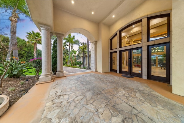 view of patio / terrace featuring french doors