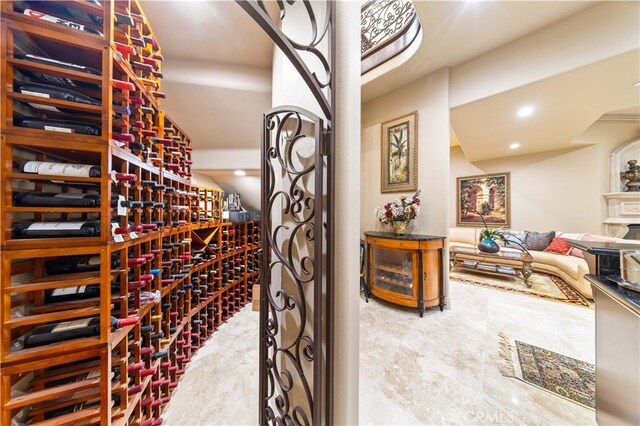 view of wine area