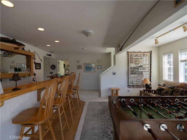 406 Delle Dr, Crestline, CA 92325 - game room with recessed lighting and wood finished floors
