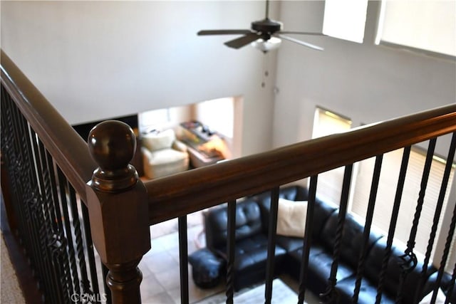 1019 El Molino Ave, Clovis, CA 93619 - stairway with ceiling fan