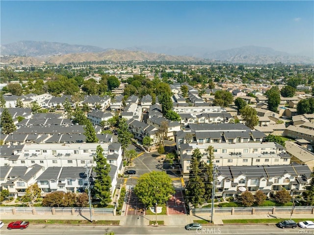 aerial view with a residential view and a mountain view