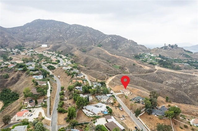 drone / aerial view with a mountain view