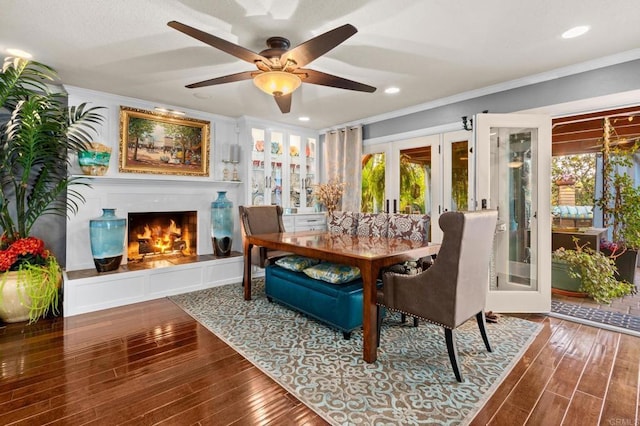 455 Ridgeview Ct, Bonita, CA 91902 - dining room with ornamental molding, french doors, and wood finished floors