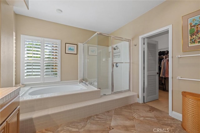 28311 Harvest View Ln, Lake Forest, CA 92679 - full bath with a bath, a stall shower, vanity, and a walk in closet