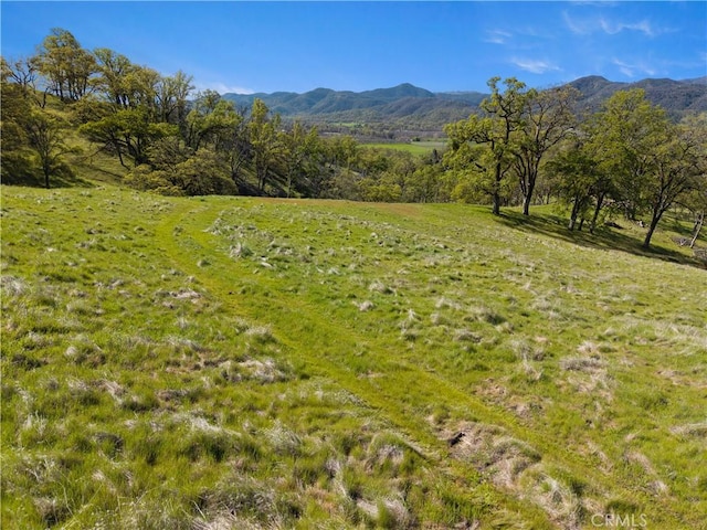 view of mountain feature with a rural view