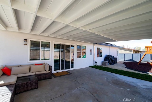 45522 Andale Ave, Lancaster, CA 93535 - view of patio featuring a playground, an outdoor hangout area, and fence