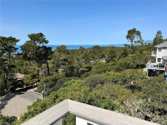 exterior space featuring a water view