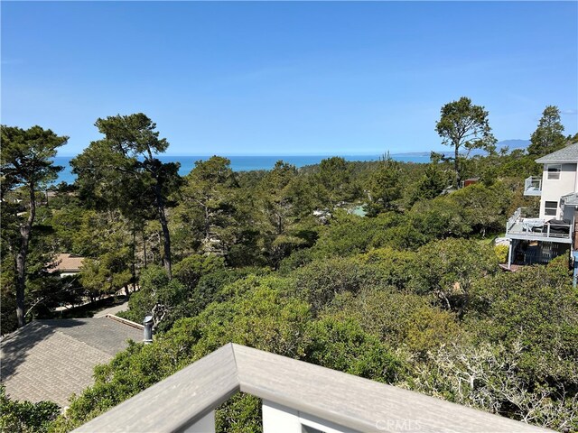 exterior space featuring a water view