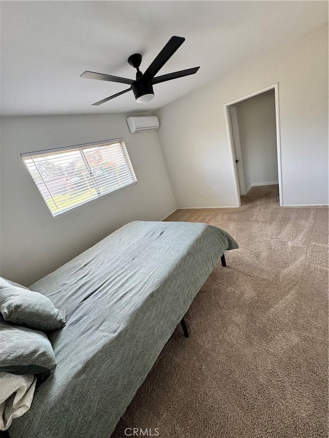 26659 6th St, Highland, CA 92346 - carpeted bedroom featuring a wall mounted AC and a ceiling fan