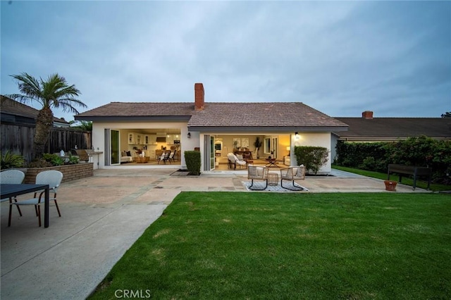 625 Calle Miguel, San Clemente, CA 92672 - back of house featuring a chimney, a patio, and stucco siding