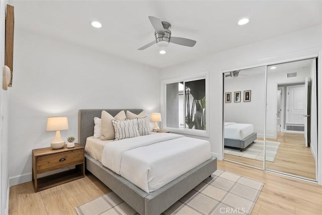 625 Calle Miguel, San Clemente, CA 92672 - bedroom featuring light wood finished floors, recessed lighting, and a ceiling fan