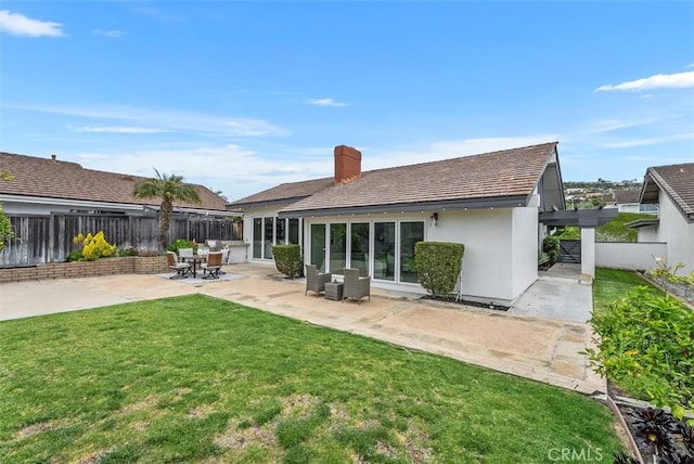 625 Calle Miguel, San Clemente, CA 92672 - rear view of house with a chimney, a patio, and stucco siding