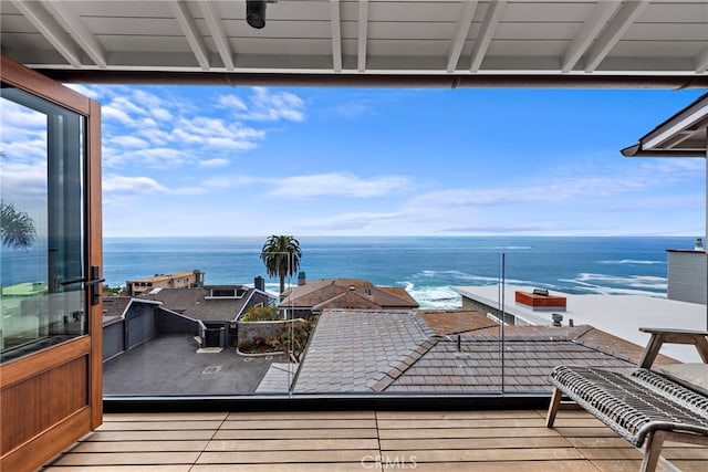 balcony with a water view