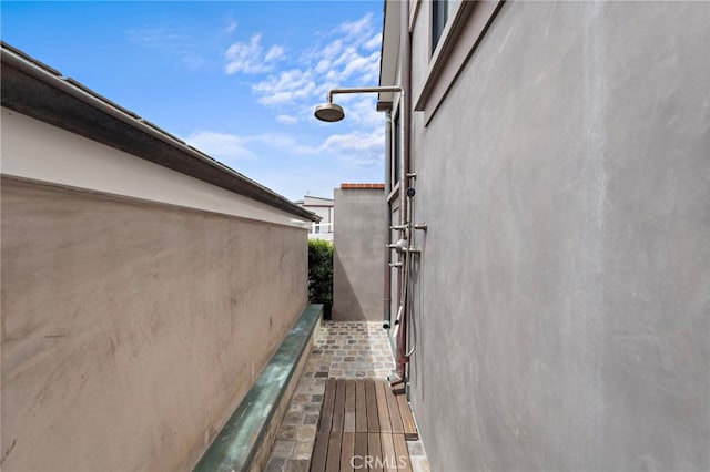 view of property exterior with stucco siding