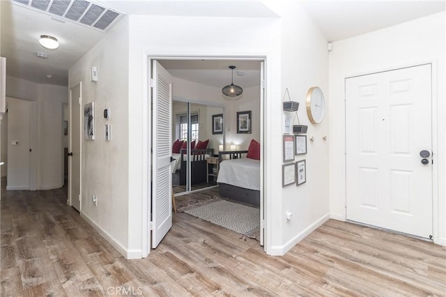 1929 Casa Linda St, Needles, CA 92363 - entryway featuring visible vents, baseboards, and light wood finished floors