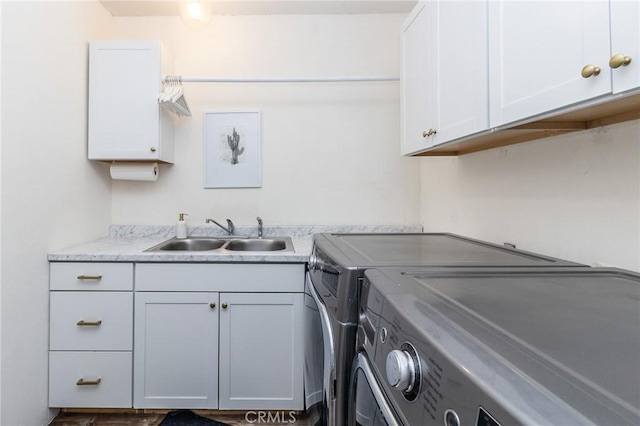 1929 Casa Linda St, Needles, CA 92363 - laundry room with independent washer and dryer, a sink, and cabinet space