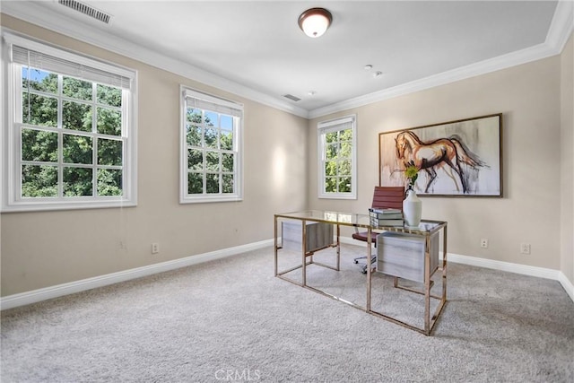 1489 Caballero Rd, Arcadia, CA 91006 - carpeted office with baseboards and ornamental molding