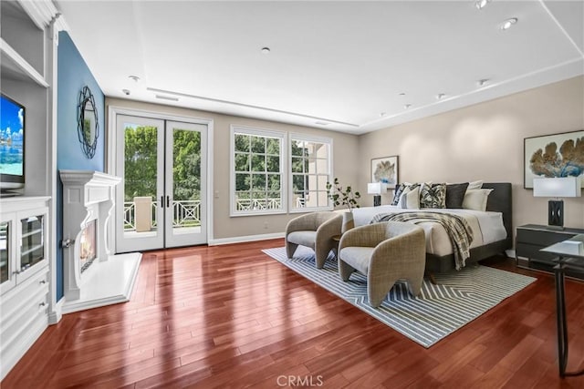 1489 Caballero Rd, Arcadia, CA 91006 - bedroom featuring access to exterior, wood finished floors, and french doors