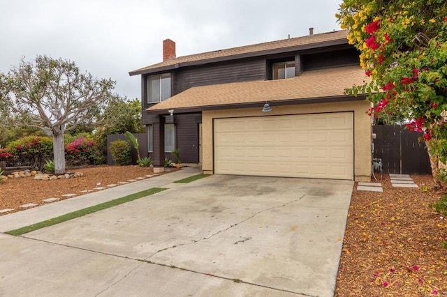 992 Churrituck Dr, San Diego, CA 92154 - traditional-style home with fence, a chimney, driveway, and a garage