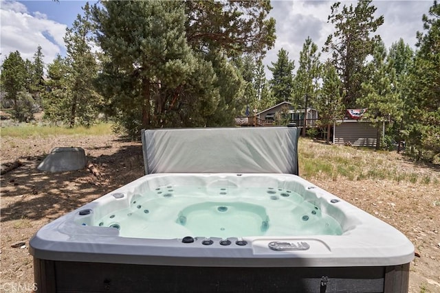 details with a hot tub
