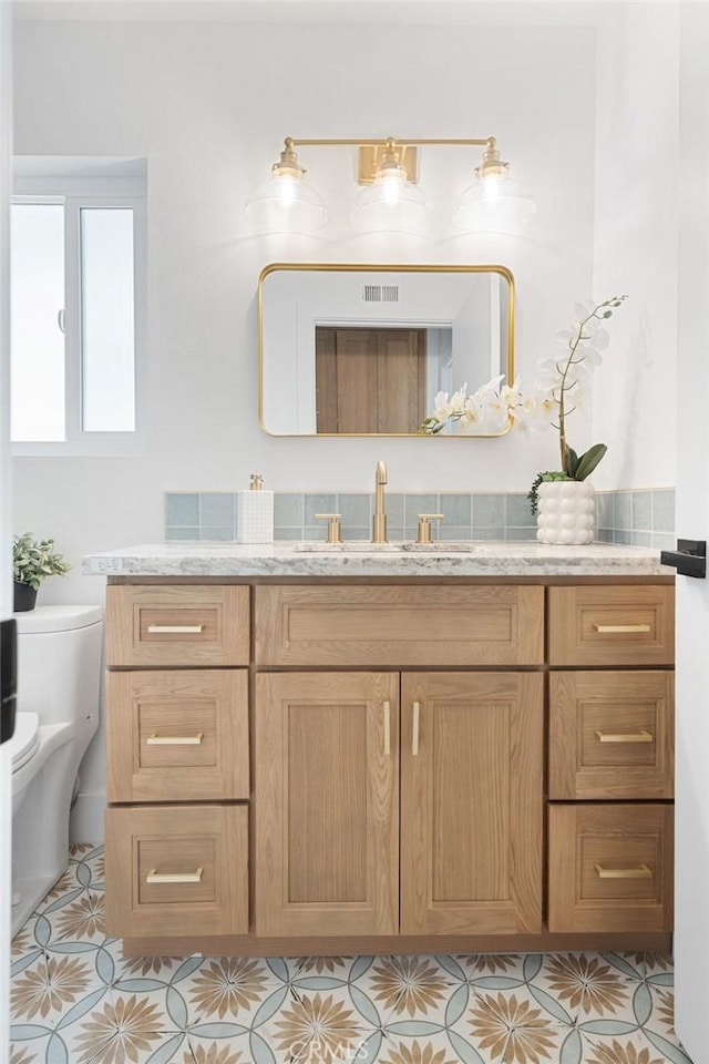 28116 Calle Casal, Mission Viejo, CA 92692 - bathroom with toilet, tile patterned floors, vanity, and visible vents
