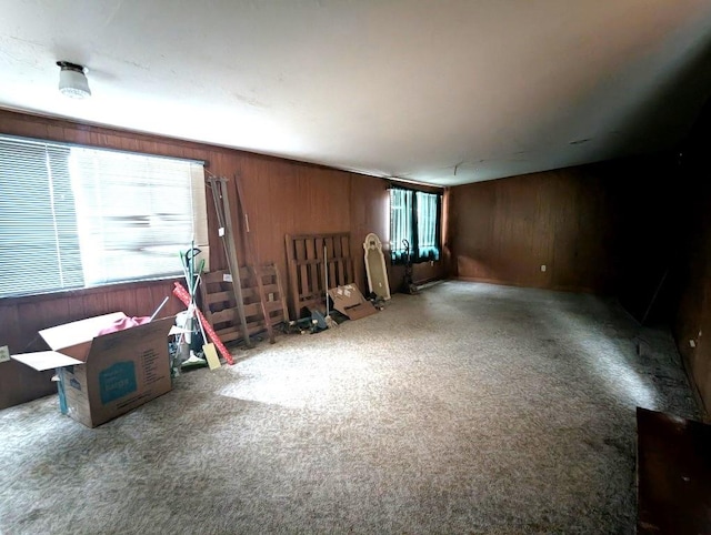 548 S Plumas St, Willows, CA 95988 - living area with wooden walls, carpet floors, and a healthy amount of sunlight