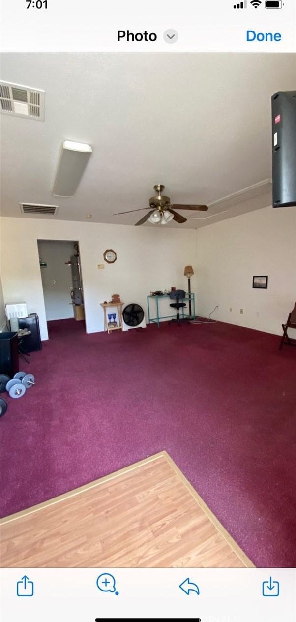 6117 Juniper Rd, Lake Isabella, CA 93240 - miscellaneous room with carpet and a ceiling fan