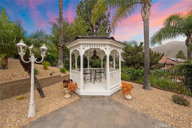 exterior space featuring a gazebo