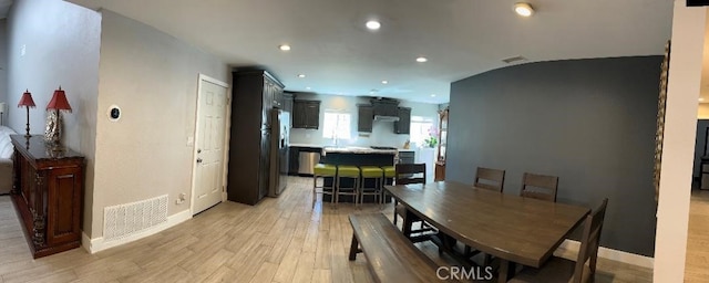 1387 Dyer Way, Corona, CA 92882 - dining space with light wood-style flooring, recessed lighting, and baseboards