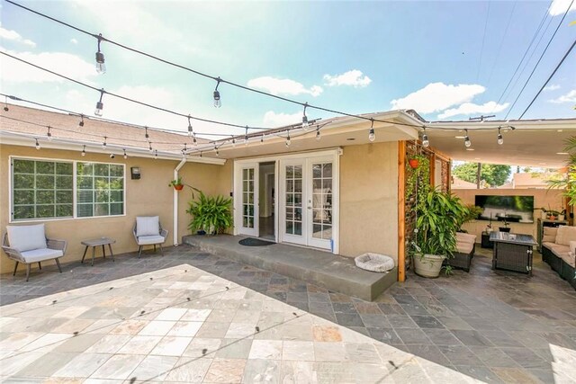 10444 Flowerdale Ct, Sun Valley, CA 91352 - rear view of property featuring a patio, french doors, and stucco siding