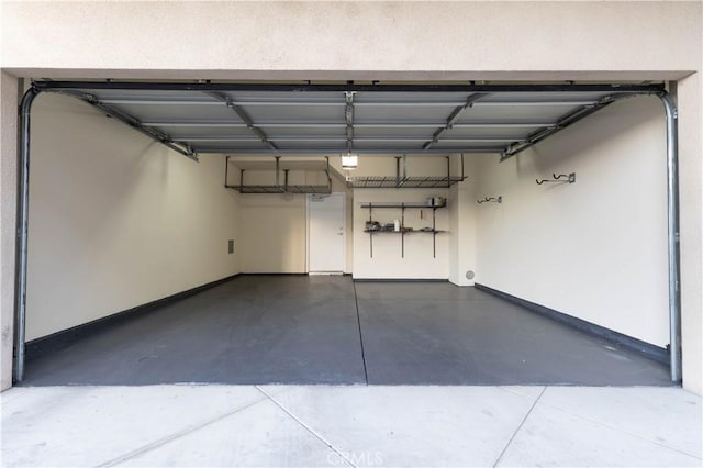 garage with baseboards