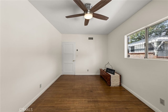 1492 Coolidge Ave, Pasadena, CA 91104 - spare room featuring wood finished floors, ceiling fan, baseboards, and visible vents