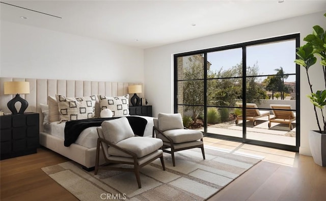 3 Rue Valbonne, Newport Beach, CA 92660 - bedroom with recessed lighting, access to exterior, and wood finished floors