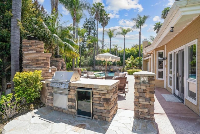 753 Jacquelene Ct, Encinitas, CA 92024 - view of patio with exterior kitchen, area for grilling, and fence
