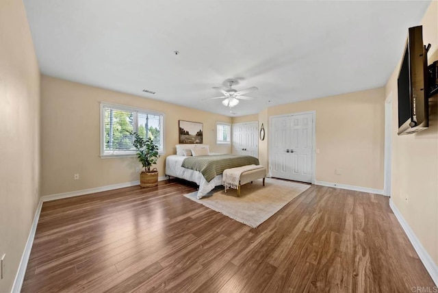 753 Jacquelene Ct, Encinitas, CA 92024 - bedroom featuring wood finished floors, baseboards, and a ceiling fan