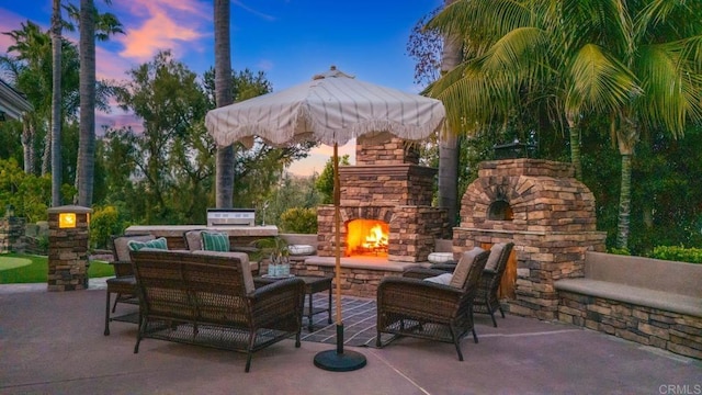 753 Jacquelene Ct, Encinitas, CA 92024 - view of patio / terrace featuring an outdoor living space with a fireplace