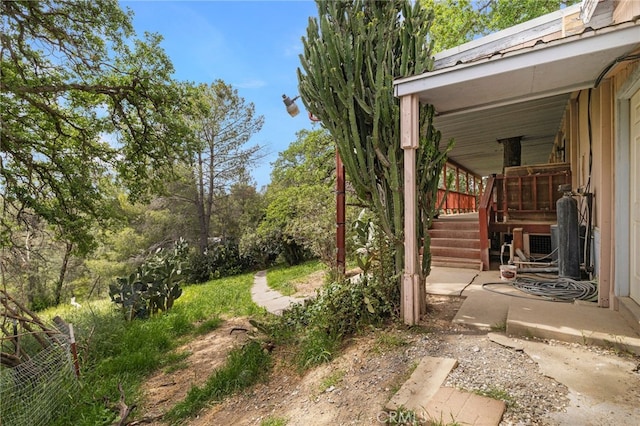 view of yard with a porch