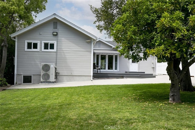 1430 Irving Ave, Glendale, CA 91201 - back of property featuring french doors, a patio, a yard, and ac unit