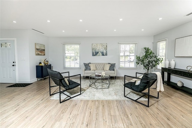 1430 Irving Ave, Glendale, CA 91201 - living room with a wealth of natural light, light wood-type flooring, and recessed lighting