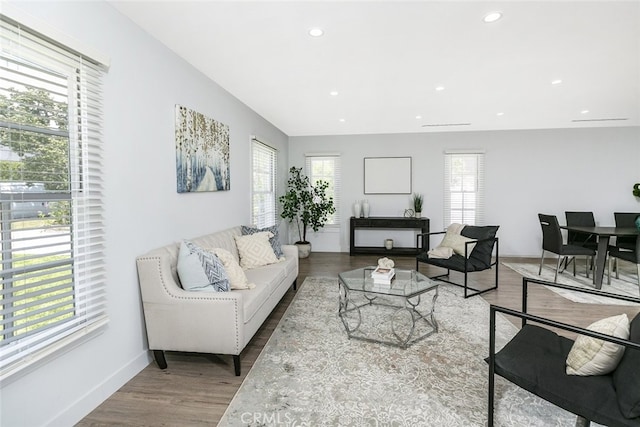 1430 Irving Ave, Glendale, CA 91201 - living area with recessed lighting, baseboards, and wood finished floors